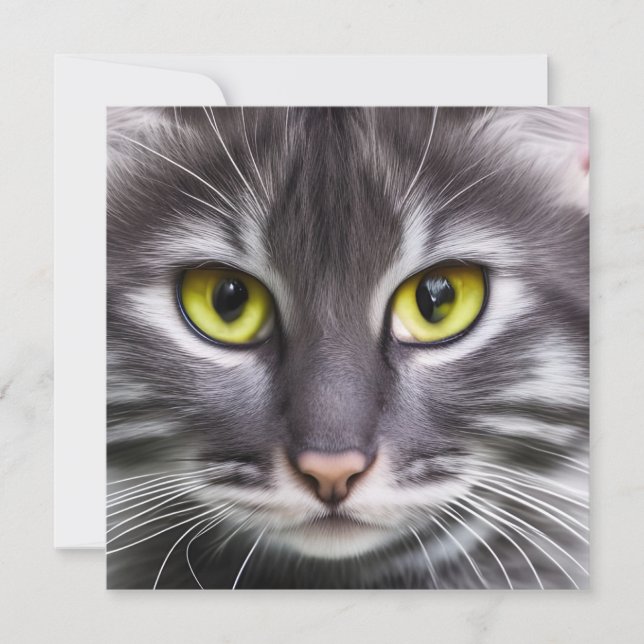 Retrato maravilhoso de gato (Frente)