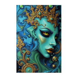 Retrato Mistico: Fusão de Arte e Fantasia