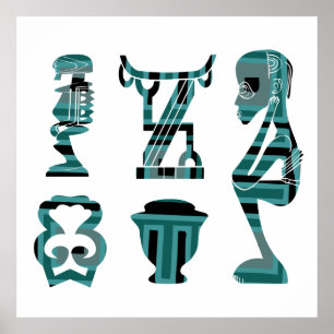 retrato moderno abstrato africano da arte poster