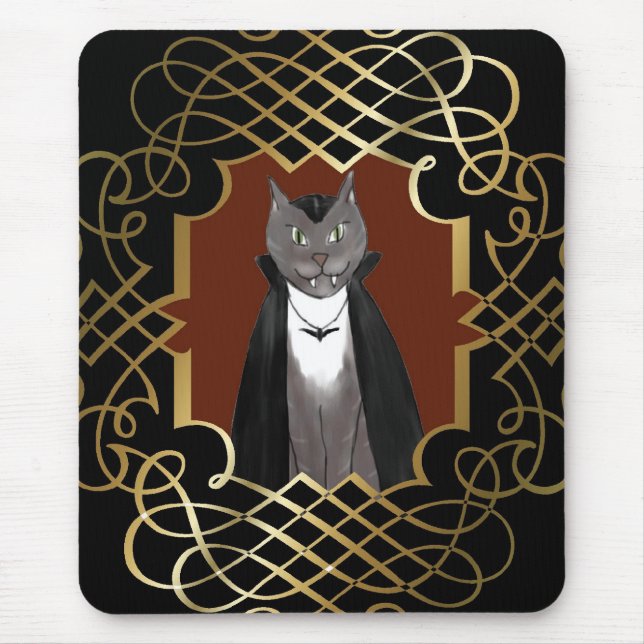Retrato Mousepad do gatinho do vampiro (Frente)