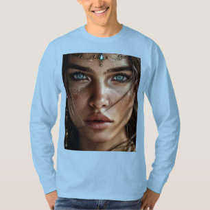 Retrato para T-Shirt Mística de Olhos Azuis