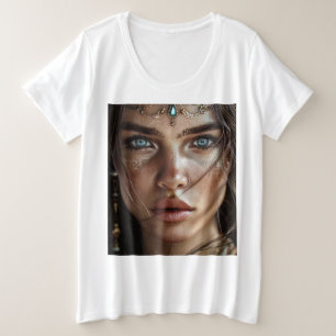 Retrato para T-Shirt Mística de Olhos Azuis