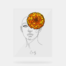 Retrato Personalizado da Flor de Nascimento de Out