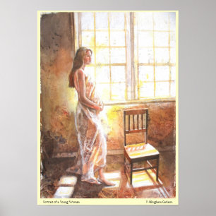 Retrato PMACarlson de Impressão de uma Jovem Mulhe