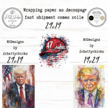 Retrato Presidencial Patriótico Abstrato Decoupage