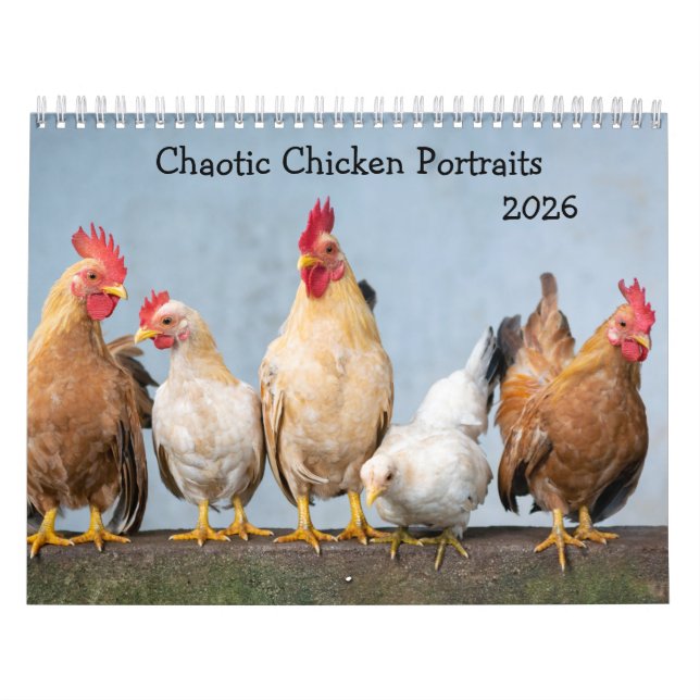 Retratos Chicken Chaotic 2026 Calendário (Capa)