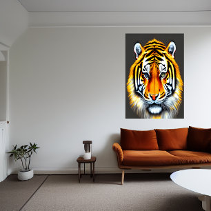Retratos do tigre siberiano AI Art Poster
