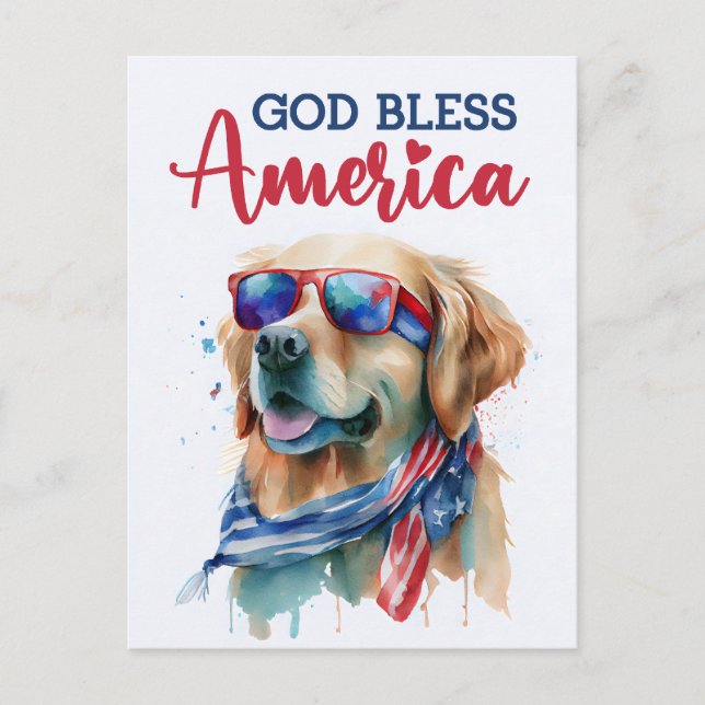 Retriever de ouro, Cartão postal da América do Deu (Frente)