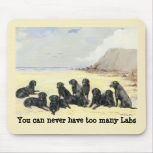 Retrievers de Labrador na praia Mousepad