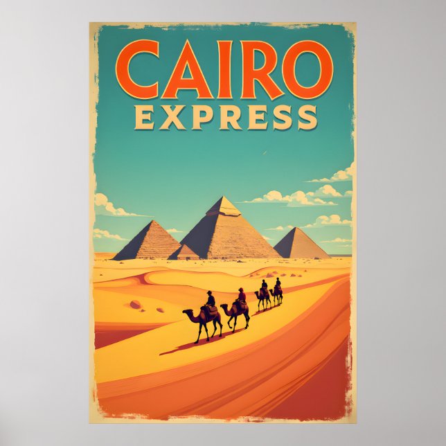 Retro 1960 Egito: Poster do Vintage Cairo Express (Frente)