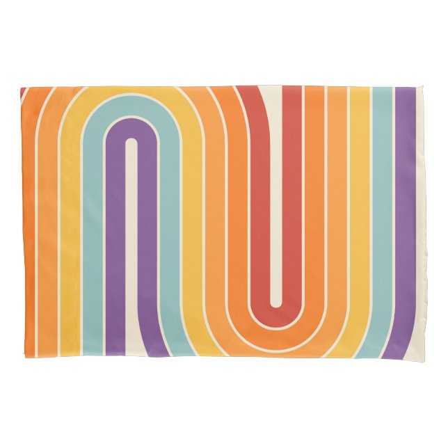 Retro 1970s Style Arched Stripes Geometric Pattern (Frente-Esquerda)