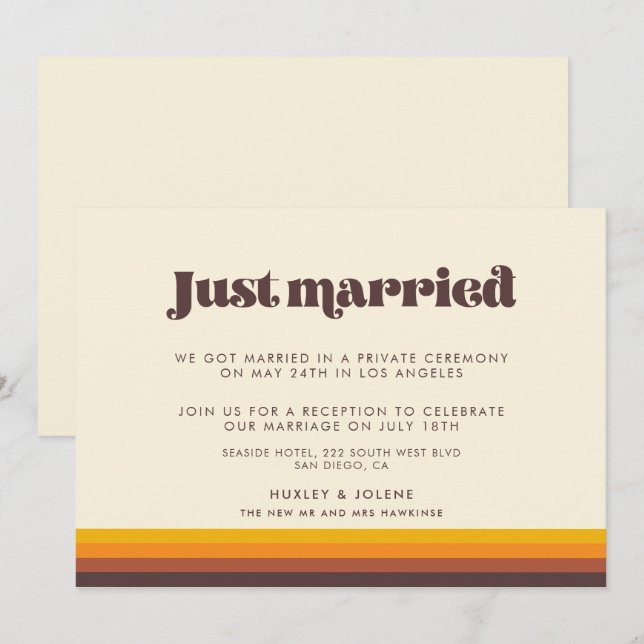 Retro 60s vintage cores anúncio do Recem casados (Frente/Verso)