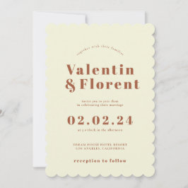 Retro 70s inspirou Convite para Casamento Laranja