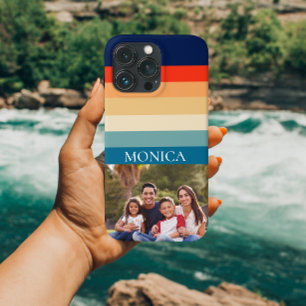 Retro 70s Stripes Foto Moderno Modelo Monograma