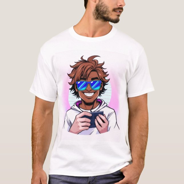 Retro 80s Gamer – Vaporwave Style Vector T-Shirt  (Frente)