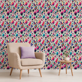 Retro 90s Memphis Geometric Neon Bold Wallpaper