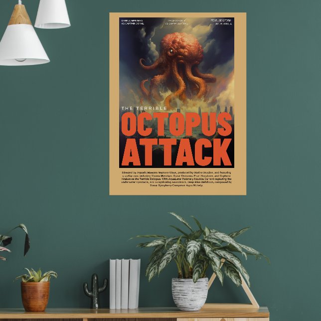 Retro Alien Sci-Fi Movie Inspired Wall Poster (Sala de Estar 1)