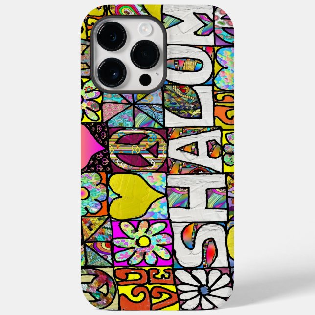 Retro Anos 60 Psikedélico Shalom LOVE Case-Mate iP (Verso)