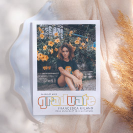 Retro | Anúncio de Foto do Formando Laranja