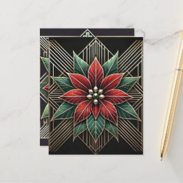 Retro Arte Floral Deco Poinsettia Papel Escrapbook