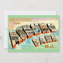 Retro Asbury Park NJ 5x7 Grande Cartão Postal