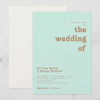 Retro Beach | Aqua Casamento De Convite