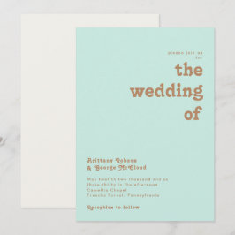 Retro Beach | Aqua Casamento De Convite