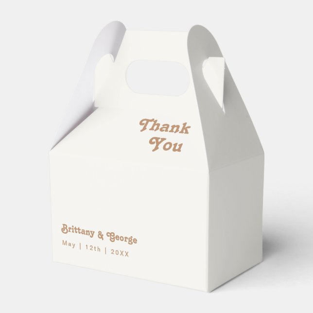 Retro Beach | Caixa de Favor de Casamento de Marfi (Frente)