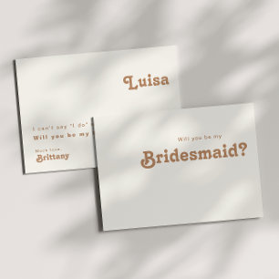 Retro Beach   Cartão de Proposta Ivory Bridesmaid