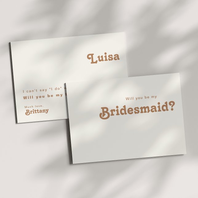 Retro Beach | Cartão de Proposta Ivory Bridesmaid (Criador carregado)