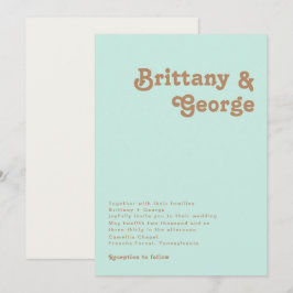 Retro Beach | Convite Aqua Casamento