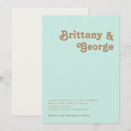 Retro Beach | Convite Casual para Casamento Aqua