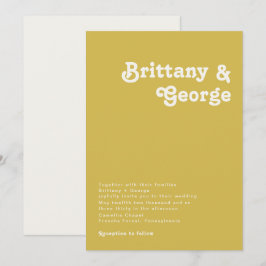 Retro Beach | Convite Dourado para Casamento