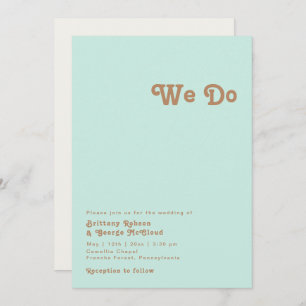 Retro Beach   Convite Para Casamento Aqua We Do We
