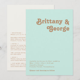 Retro Beach | Convite Para Casamento De Aqua All I