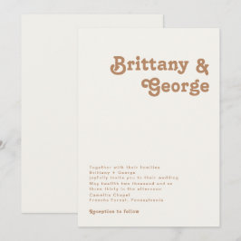 Retro Beach | Convite Para Casamento De Marfim