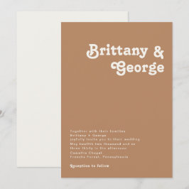 Retro Beach | Convite para Casamento Marrom