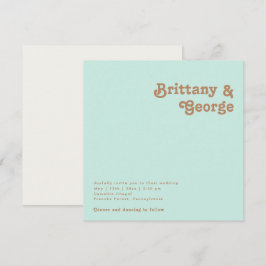 Retro Beach | Convite para Casamento Quadrado de A