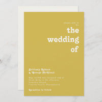 Retro Beach | Dourado Casamento De Convite