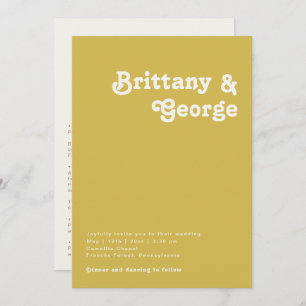 Retro Beach Todos Dourados Num Convite De Casame