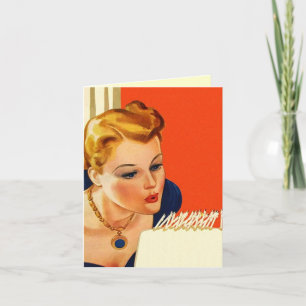 Retro Belo Aniversário Fantástico Cartão de Descul