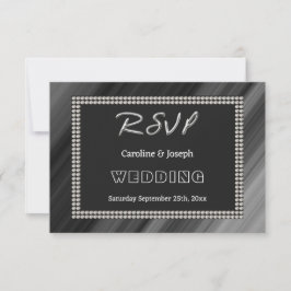 Retro Black & White, Pearls RSVP Casamento