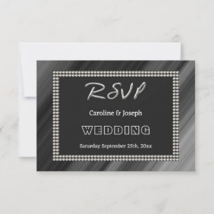 Retro Black & White, Pearls RSVP Casamento
