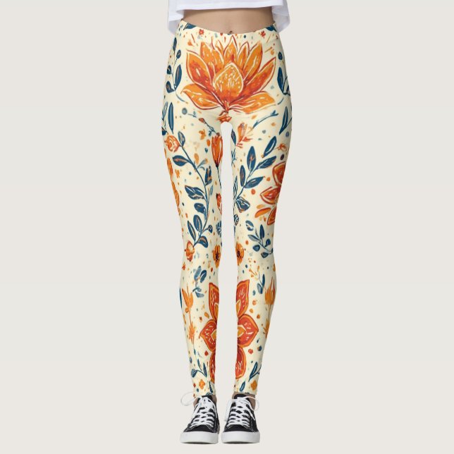 Retro Bloom Burst - Leggings (Frente)