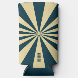 Retro Blue &Beige Stripes  Script Minimalist Name