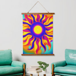 Retro Boho Tapeçaria Sunburst Hippie Vintage