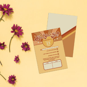 Retro Bold Neon Orange Pink Weding RSVP