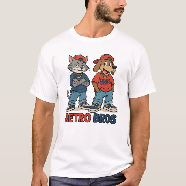 Retro Bros – Camiseta Básica Masculina Estilo Dese (Frente)