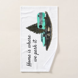 Retro Camping Car Trailer Toalha de Mão Nominal