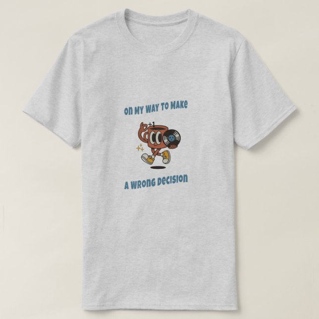 Retro Cartoon Wrong Decisions Aesthetic T-shirt (Frente do Design)
